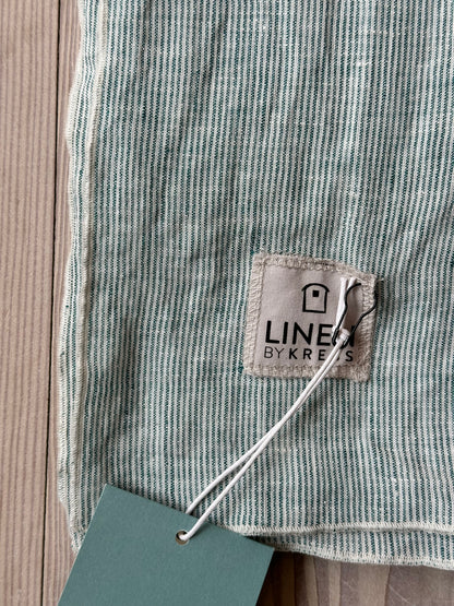 Tørklæde hør, Green Pinstripe - Linen By Krebs