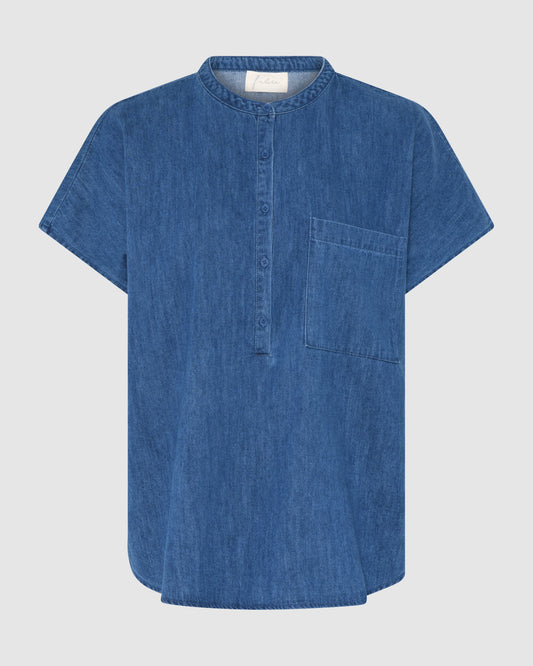 Colombo ss top, Clear blue Denim - FRAU