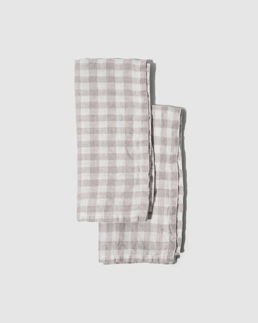 Serviet hør, Gingham Natural - Tell Me More